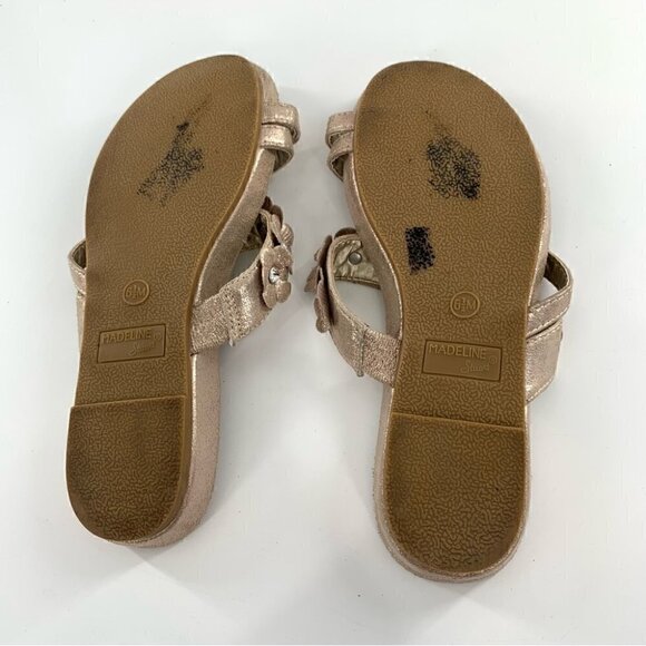 Madeline Stuart sandals 6.5 rose gold metallic floral toe ring costal granny - Picture 7 of 14